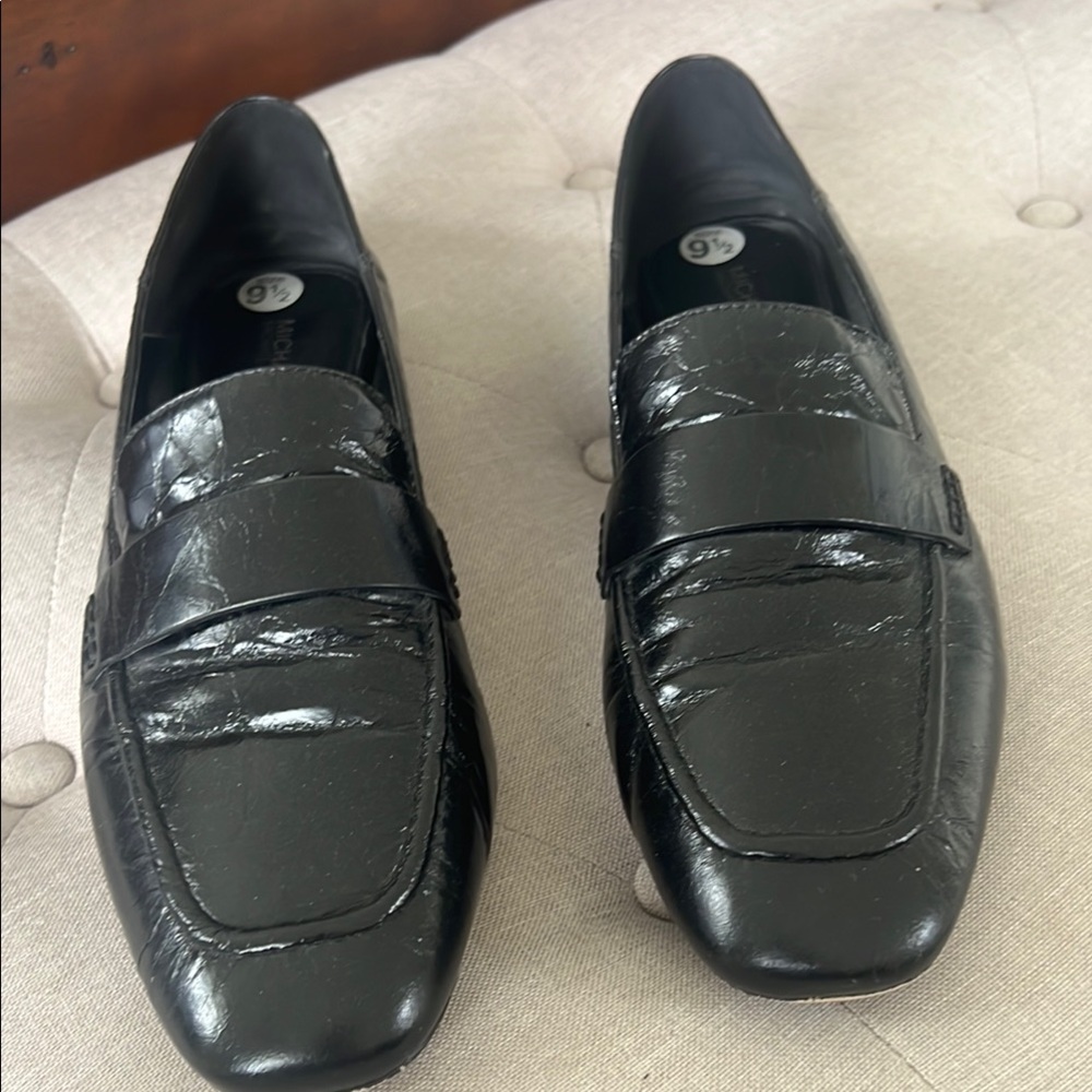 Michael Kors Black Patent Leather Loafers 9.5M